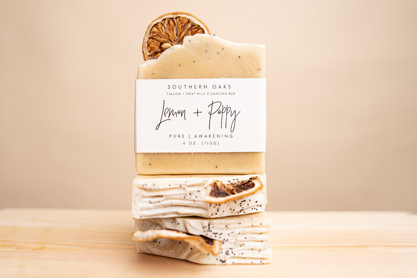 Lemon + Poppy Tallow + Goat Milk  Luxury Cleansing Bar